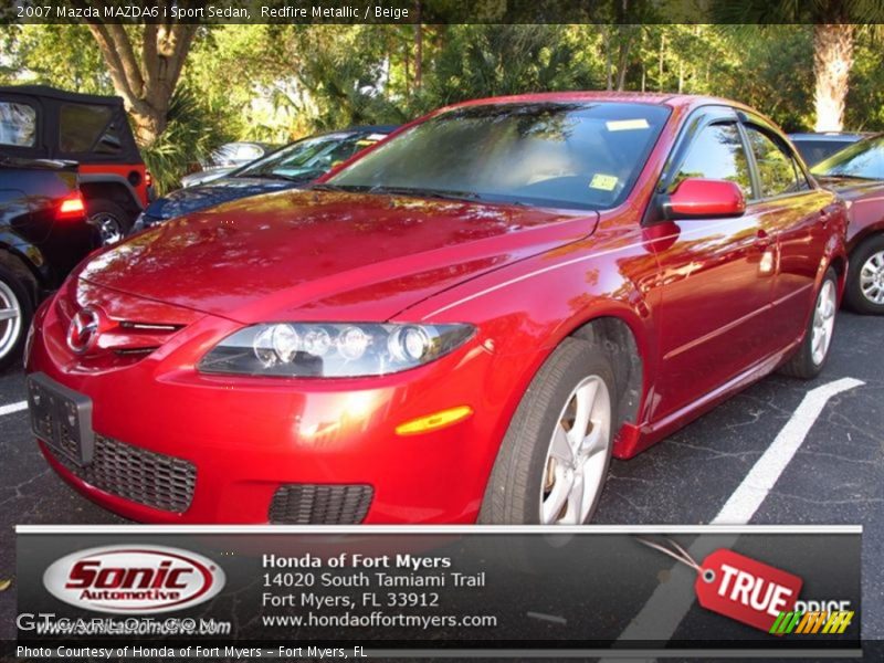 Redfire Metallic / Beige 2007 Mazda MAZDA6 i Sport Sedan