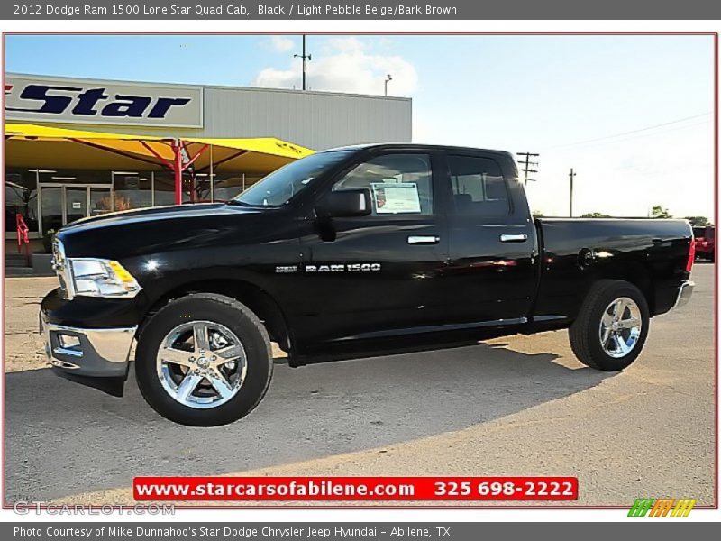 Black / Light Pebble Beige/Bark Brown 2012 Dodge Ram 1500 Lone Star Quad Cab