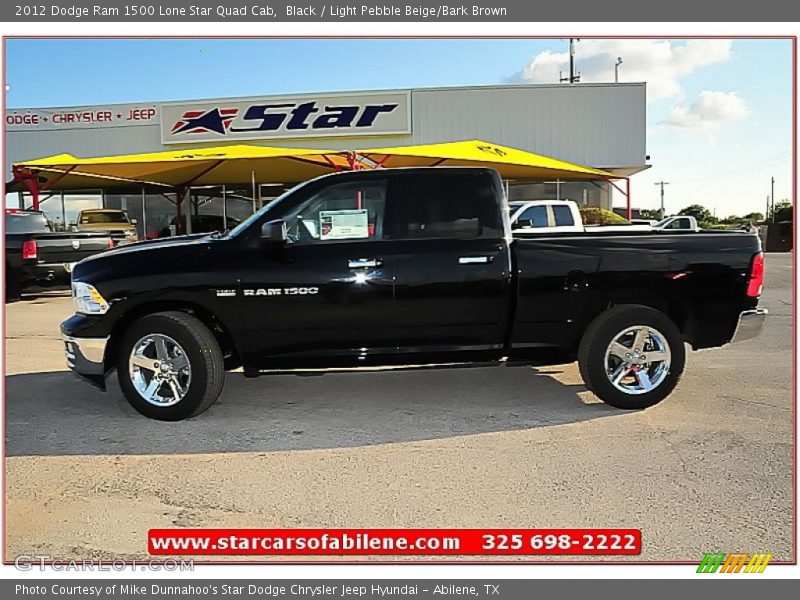 Black / Light Pebble Beige/Bark Brown 2012 Dodge Ram 1500 Lone Star Quad Cab
