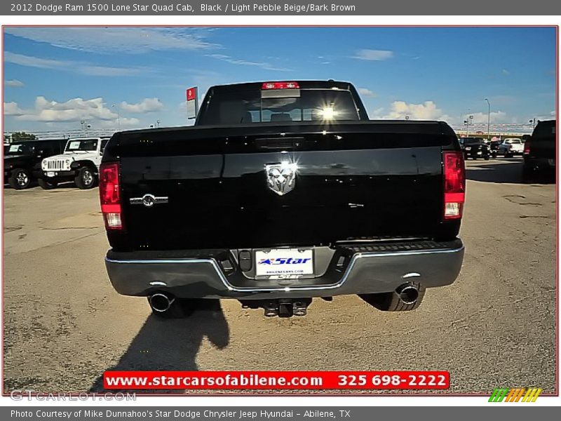 Black / Light Pebble Beige/Bark Brown 2012 Dodge Ram 1500 Lone Star Quad Cab