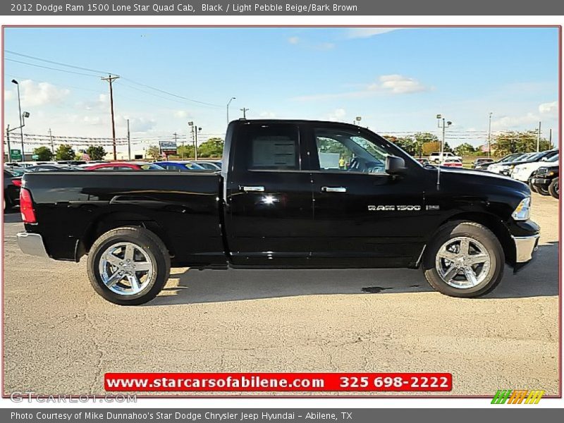 Black / Light Pebble Beige/Bark Brown 2012 Dodge Ram 1500 Lone Star Quad Cab