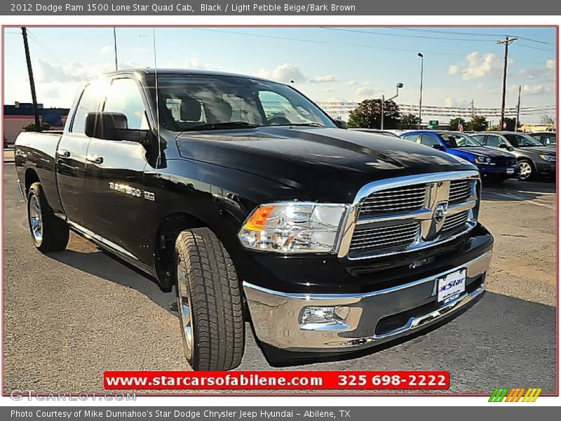 Black / Light Pebble Beige/Bark Brown 2012 Dodge Ram 1500 Lone Star Quad Cab