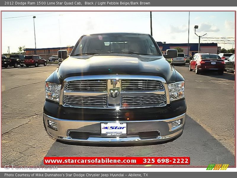 Black / Light Pebble Beige/Bark Brown 2012 Dodge Ram 1500 Lone Star Quad Cab