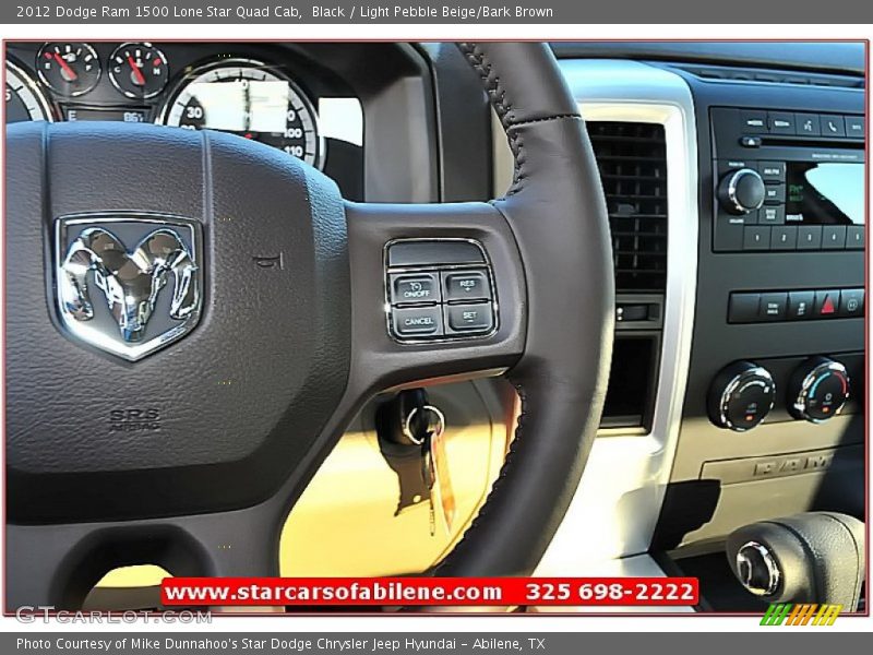 Black / Light Pebble Beige/Bark Brown 2012 Dodge Ram 1500 Lone Star Quad Cab