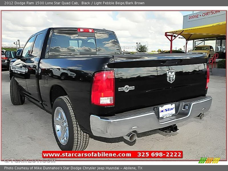 Black / Light Pebble Beige/Bark Brown 2012 Dodge Ram 1500 Lone Star Quad Cab