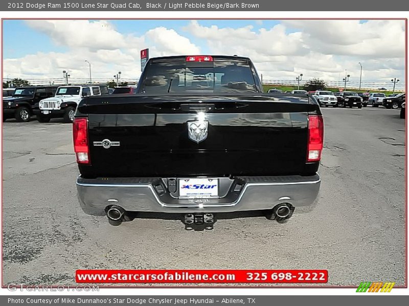 Black / Light Pebble Beige/Bark Brown 2012 Dodge Ram 1500 Lone Star Quad Cab