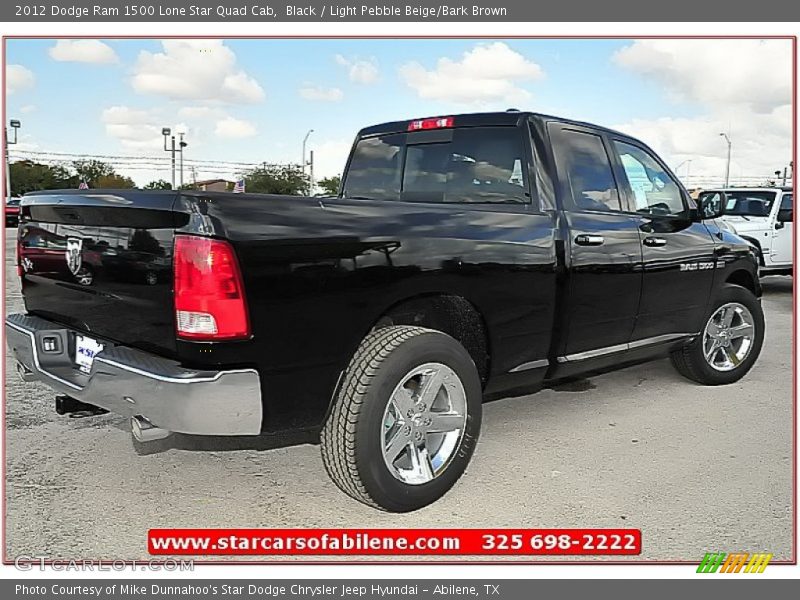 Black / Light Pebble Beige/Bark Brown 2012 Dodge Ram 1500 Lone Star Quad Cab