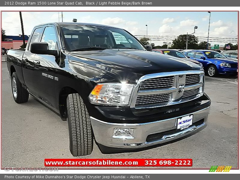 Black / Light Pebble Beige/Bark Brown 2012 Dodge Ram 1500 Lone Star Quad Cab