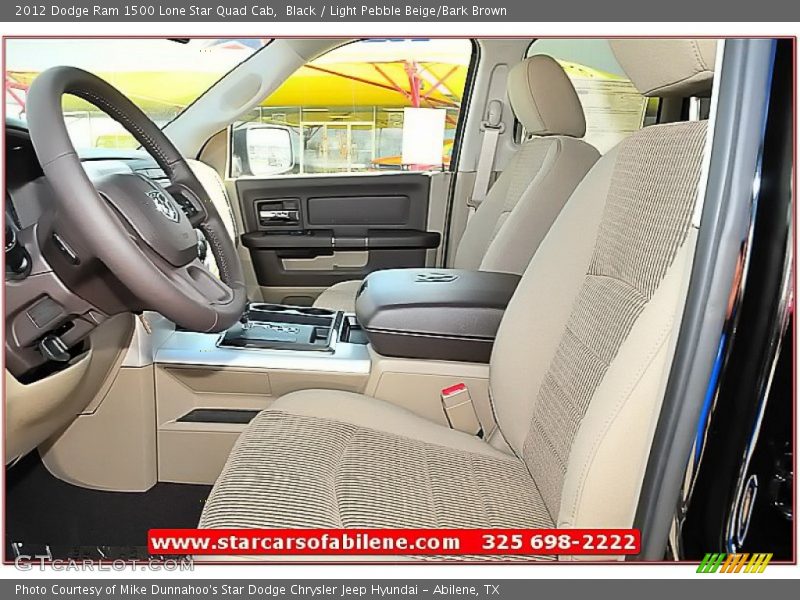 Black / Light Pebble Beige/Bark Brown 2012 Dodge Ram 1500 Lone Star Quad Cab
