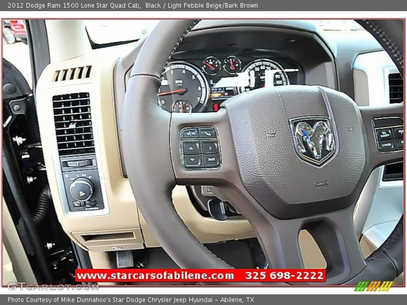 Black / Light Pebble Beige/Bark Brown 2012 Dodge Ram 1500 Lone Star Quad Cab