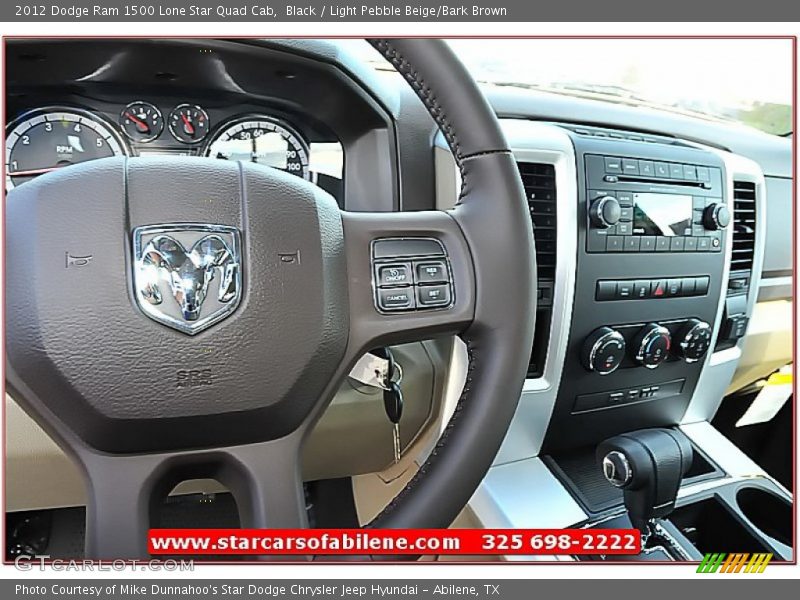 Black / Light Pebble Beige/Bark Brown 2012 Dodge Ram 1500 Lone Star Quad Cab