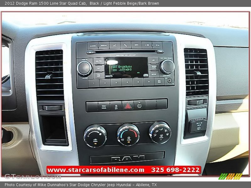 Black / Light Pebble Beige/Bark Brown 2012 Dodge Ram 1500 Lone Star Quad Cab
