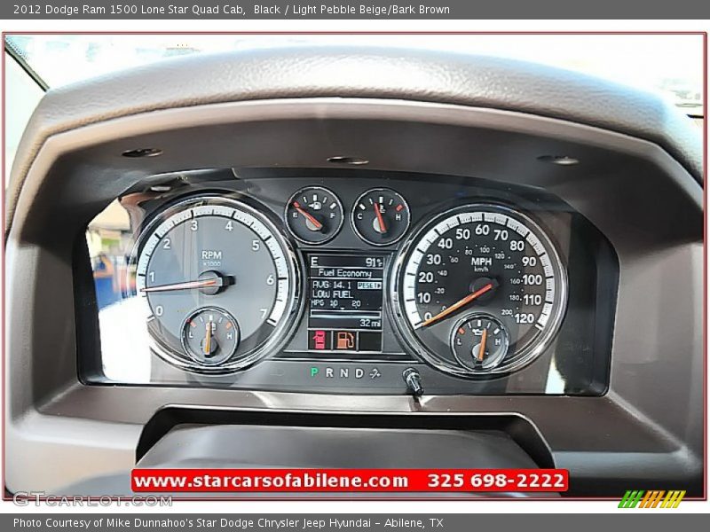 Black / Light Pebble Beige/Bark Brown 2012 Dodge Ram 1500 Lone Star Quad Cab