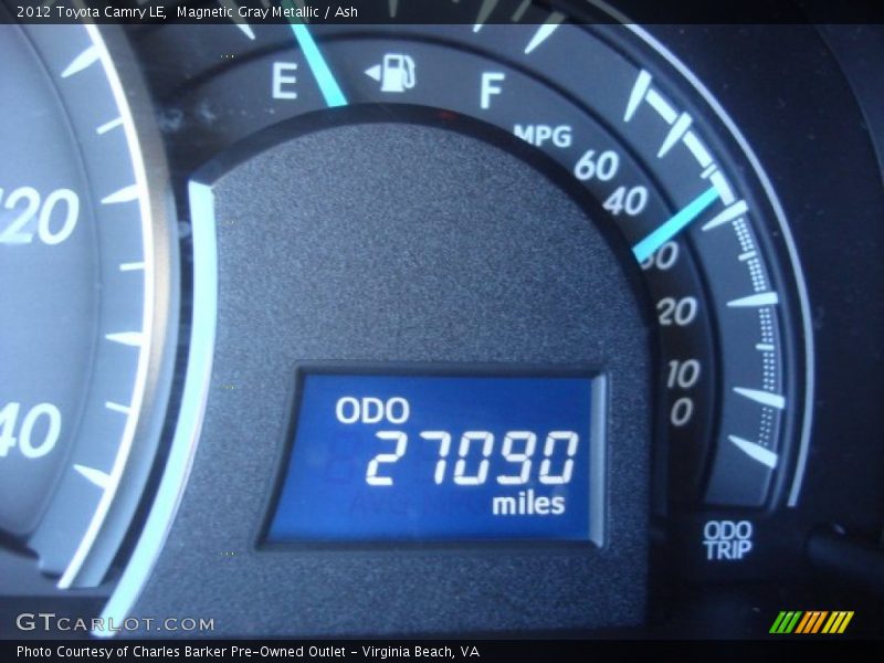 Magnetic Gray Metallic / Ash 2012 Toyota Camry LE
