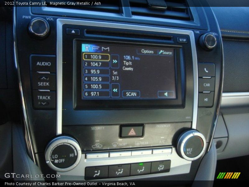 Magnetic Gray Metallic / Ash 2012 Toyota Camry LE