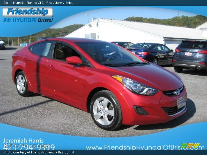 Red Allure / Beige 2011 Hyundai Elantra GLS