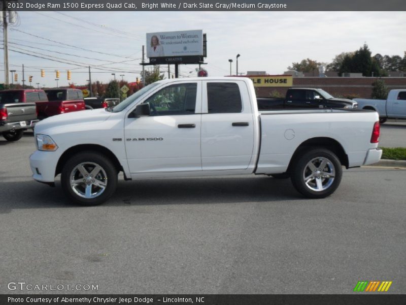 Bright White / Dark Slate Gray/Medium Graystone 2012 Dodge Ram 1500 Express Quad Cab