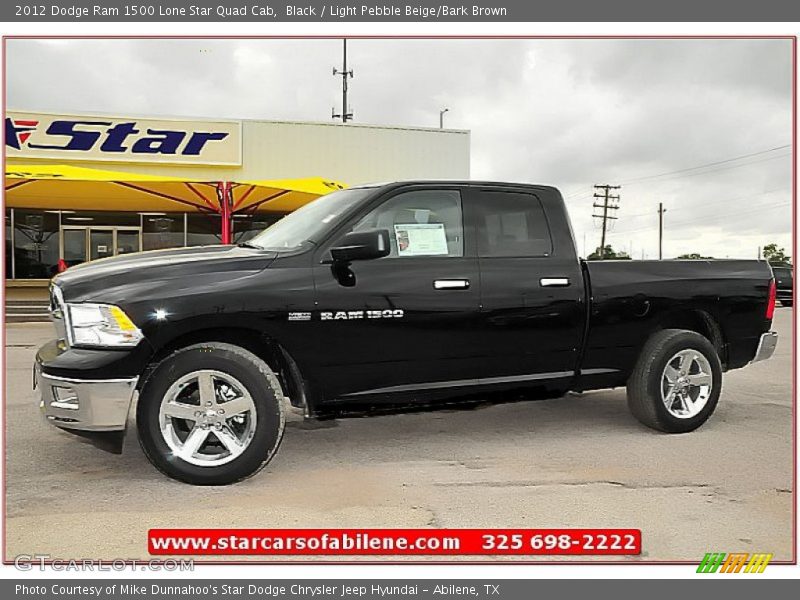Black / Light Pebble Beige/Bark Brown 2012 Dodge Ram 1500 Lone Star Quad Cab