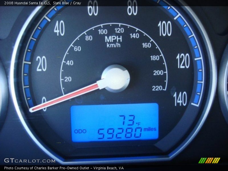 Slate Blue / Gray 2008 Hyundai Santa Fe GLS