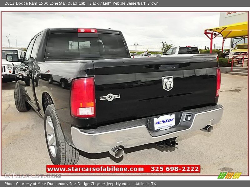 Black / Light Pebble Beige/Bark Brown 2012 Dodge Ram 1500 Lone Star Quad Cab