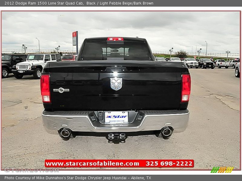 Black / Light Pebble Beige/Bark Brown 2012 Dodge Ram 1500 Lone Star Quad Cab