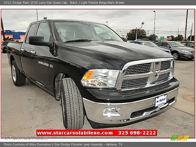 Black / Light Pebble Beige/Bark Brown 2012 Dodge Ram 1500 Lone Star Quad Cab
