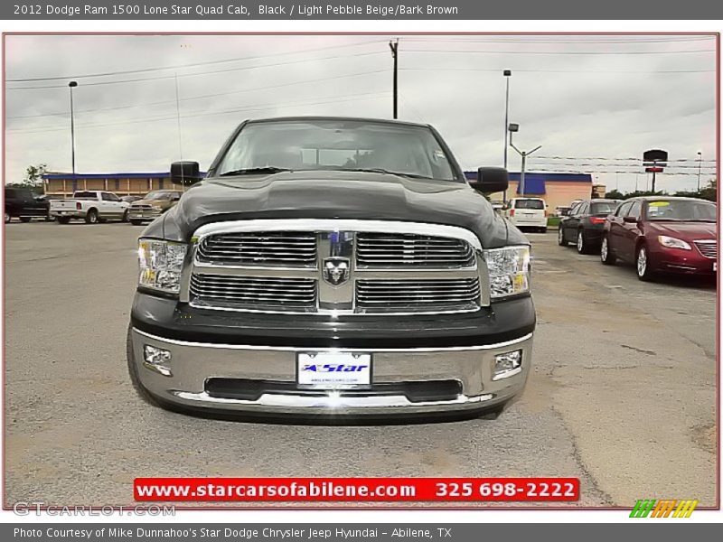 Black / Light Pebble Beige/Bark Brown 2012 Dodge Ram 1500 Lone Star Quad Cab