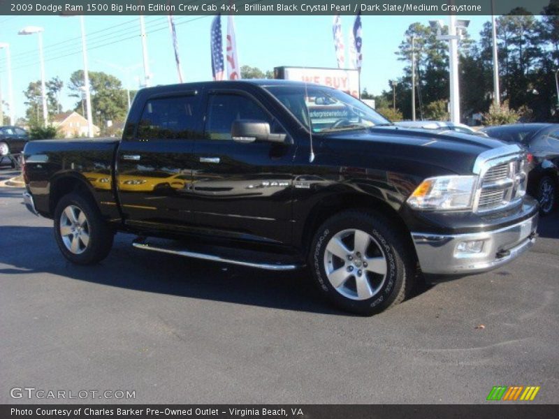 Brilliant Black Crystal Pearl / Dark Slate/Medium Graystone 2009 Dodge Ram 1500 Big Horn Edition Crew Cab 4x4