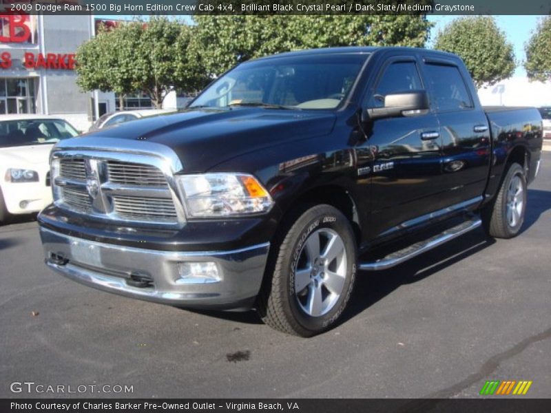 Brilliant Black Crystal Pearl / Dark Slate/Medium Graystone 2009 Dodge Ram 1500 Big Horn Edition Crew Cab 4x4