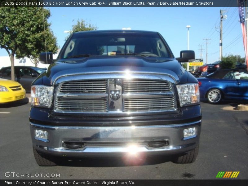 Brilliant Black Crystal Pearl / Dark Slate/Medium Graystone 2009 Dodge Ram 1500 Big Horn Edition Crew Cab 4x4