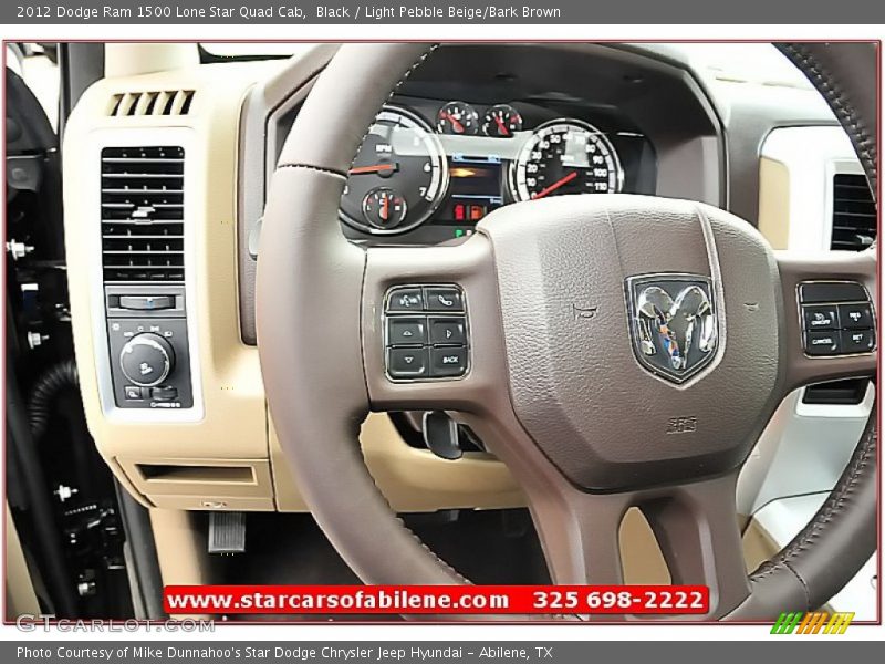 Black / Light Pebble Beige/Bark Brown 2012 Dodge Ram 1500 Lone Star Quad Cab
