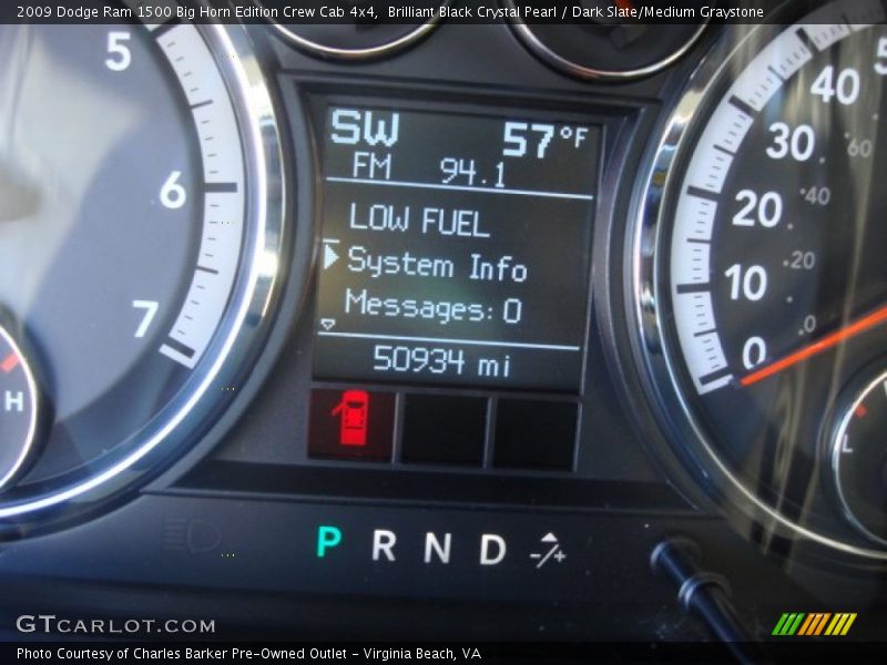 Brilliant Black Crystal Pearl / Dark Slate/Medium Graystone 2009 Dodge Ram 1500 Big Horn Edition Crew Cab 4x4