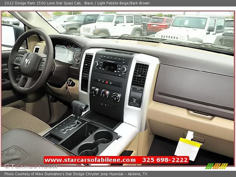 Black / Light Pebble Beige/Bark Brown 2012 Dodge Ram 1500 Lone Star Quad Cab
