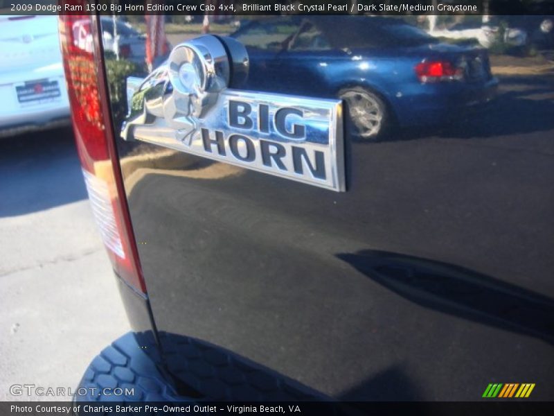 Brilliant Black Crystal Pearl / Dark Slate/Medium Graystone 2009 Dodge Ram 1500 Big Horn Edition Crew Cab 4x4