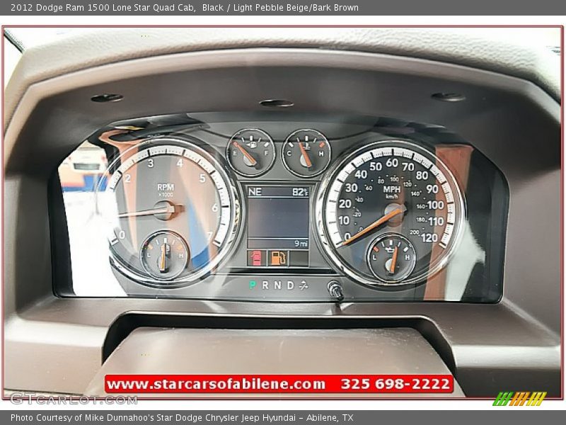 Black / Light Pebble Beige/Bark Brown 2012 Dodge Ram 1500 Lone Star Quad Cab