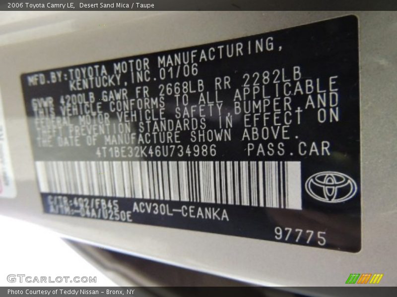 4Q2 - 2006 Toyota Camry LE