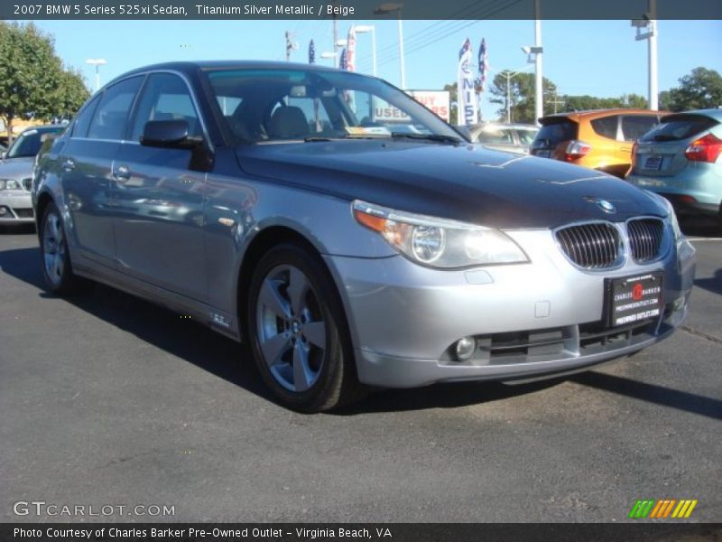 Titanium Silver Metallic / Beige 2007 BMW 5 Series 525xi Sedan