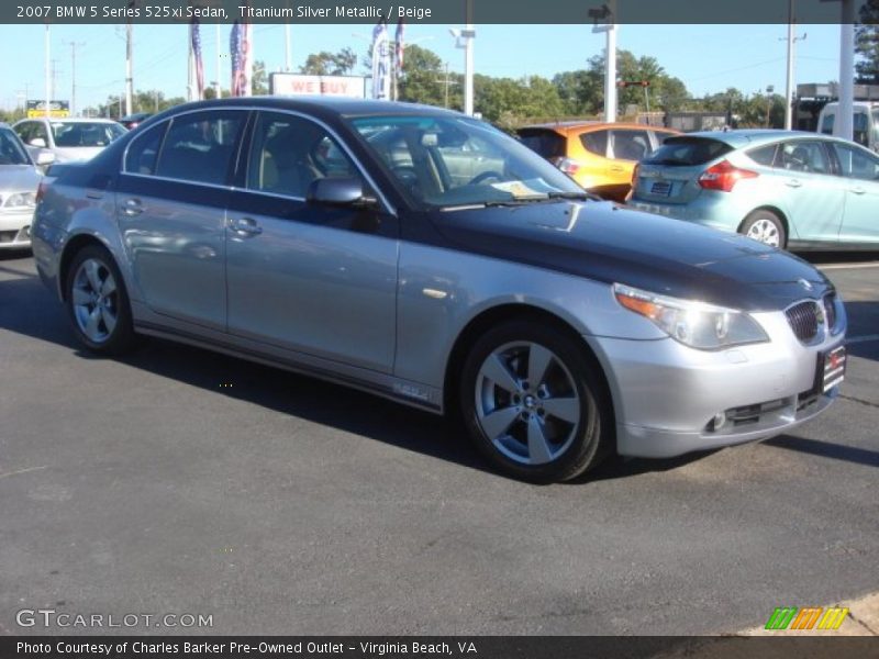 Titanium Silver Metallic / Beige 2007 BMW 5 Series 525xi Sedan