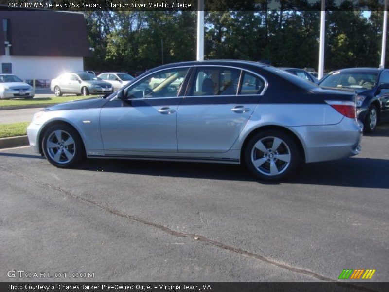 Titanium Silver Metallic / Beige 2007 BMW 5 Series 525xi Sedan