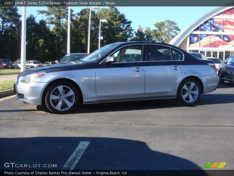 Titanium Silver Metallic / Beige 2007 BMW 5 Series 525xi Sedan