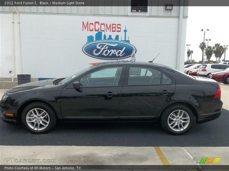 Black / Medium Light Stone 2012 Ford Fusion S