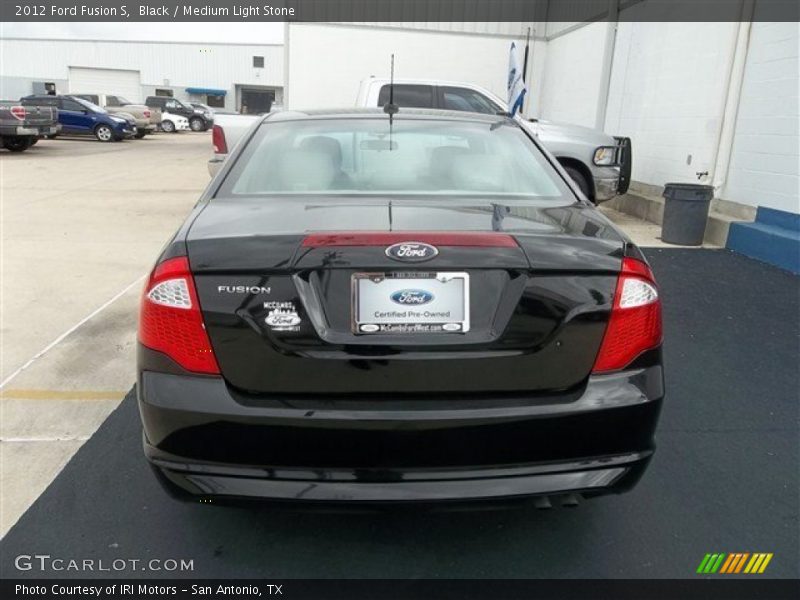 Black / Medium Light Stone 2012 Ford Fusion S