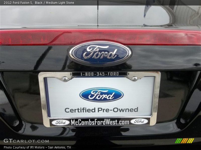 Black / Medium Light Stone 2012 Ford Fusion S