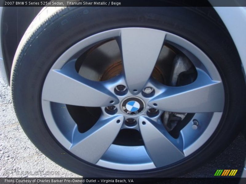 Titanium Silver Metallic / Beige 2007 BMW 5 Series 525xi Sedan