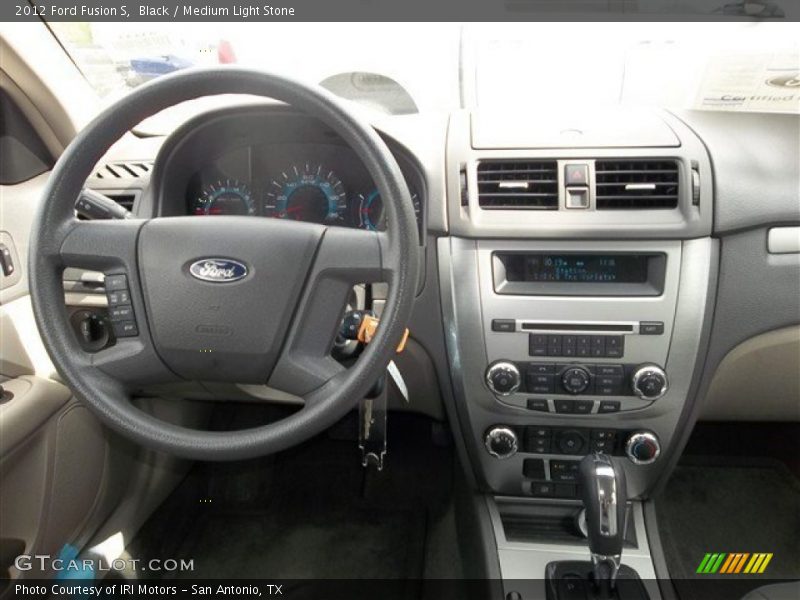 Black / Medium Light Stone 2012 Ford Fusion S