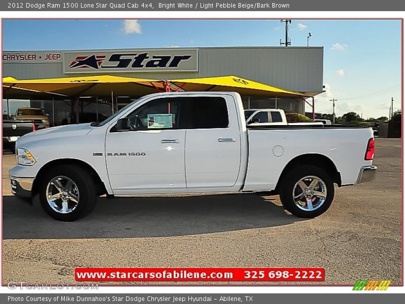 Bright White / Light Pebble Beige/Bark Brown 2012 Dodge Ram 1500 Lone Star Quad Cab 4x4