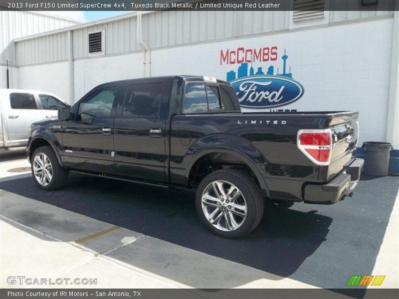 Tuxedo Black Metallic / Limited Unique Red Leather 2013 Ford F150 Limited SuperCrew 4x4