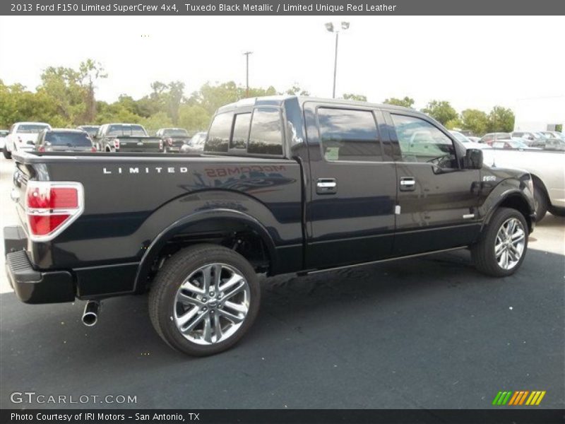 Tuxedo Black Metallic / Limited Unique Red Leather 2013 Ford F150 Limited SuperCrew 4x4