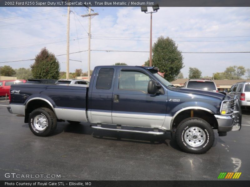 True Blue Metallic / Medium Flint 2002 Ford F250 Super Duty XLT SuperCab 4x4