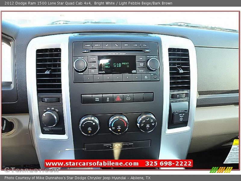 Bright White / Light Pebble Beige/Bark Brown 2012 Dodge Ram 1500 Lone Star Quad Cab 4x4